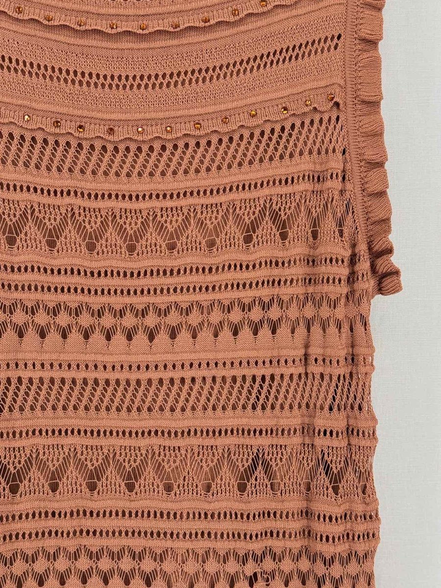Pre-loved SANDRO Irene Brown Size US 6 Midi Dress at Reems Closet