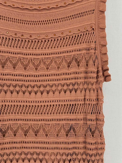 Pre-loved SANDRO Irene Brown Size US 6 Midi Dress at Reems Closet