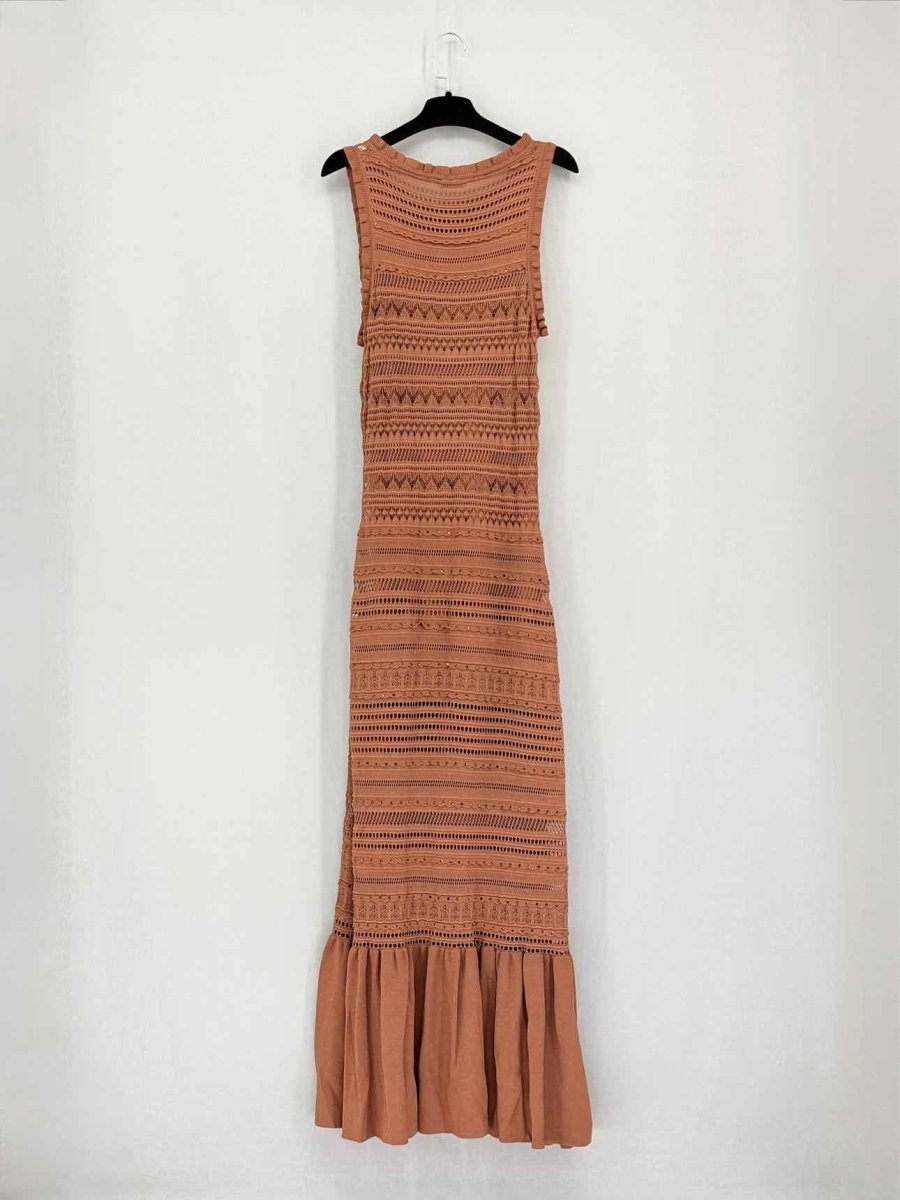 Pre-loved SANDRO Irene Brown Size US 6 Midi Dress at Reems Closet