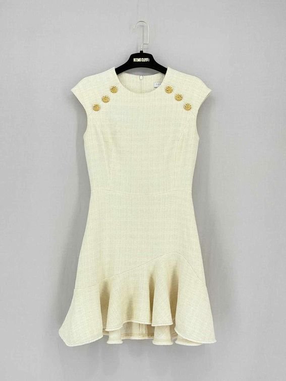 Pre-loved SANDRO Liliana Cream Size US 2 Short Dress at Reems Closet