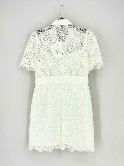 Pre - loved SANDRO Live Off - white Size US 8 Short Dress at Reems Closet