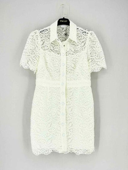 Pre - loved SANDRO Live Off - white Size US 8 Short Dress at Reems Closet