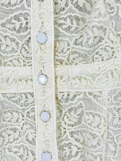 Pre - loved SANDRO Live Off - white Size US 8 Short Dress at Reems Closet