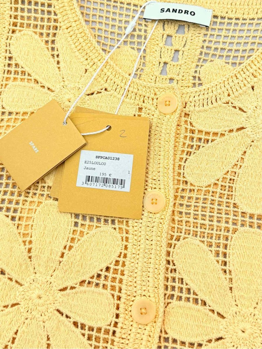 Pre-loved SANDRO Loulou Yellow Size Small Top at Reems Closet
