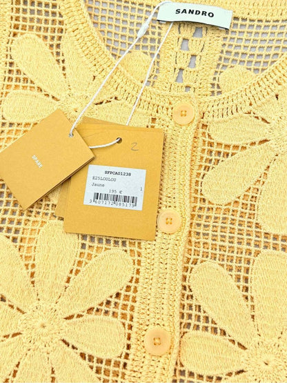 Pre-loved SANDRO Loulou Yellow Size Small Top at Reems Closet