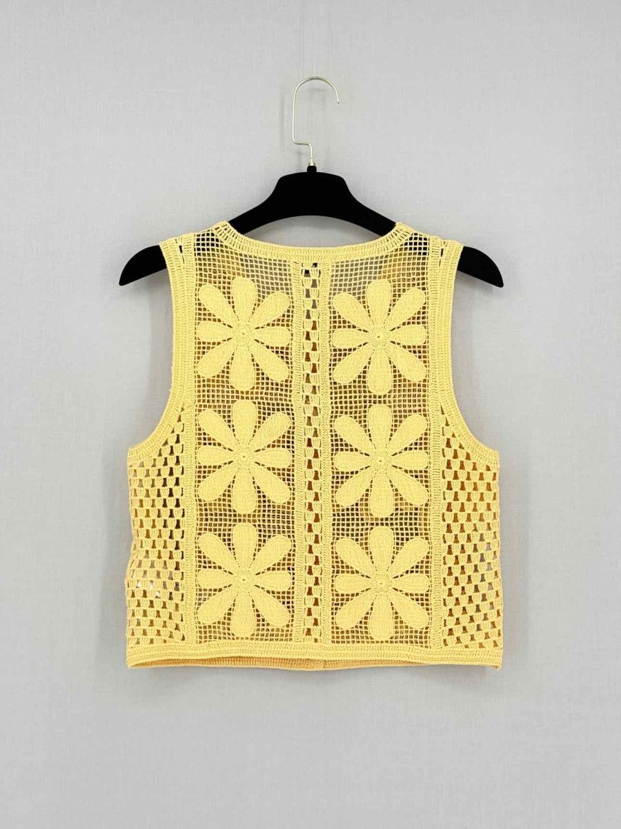 Pre-loved SANDRO Loulou Yellow Size Small Top at Reems Closet