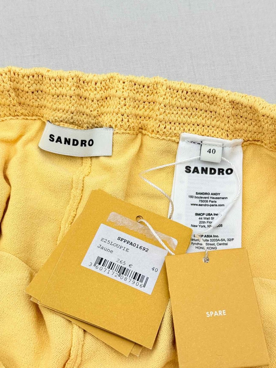 Pre-loved SANDRO Loupie Yellow Size US 8 Pants at Reems Closet