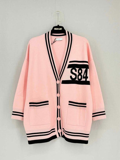Pre - loved SANDRO Matia S84 Pink Size Small Cardigan at Reems Closet