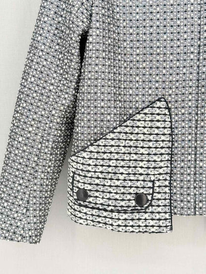 Pre - loved SANDRO Metallic Black Multicolor Size US 10 Jacket at Reems Closet