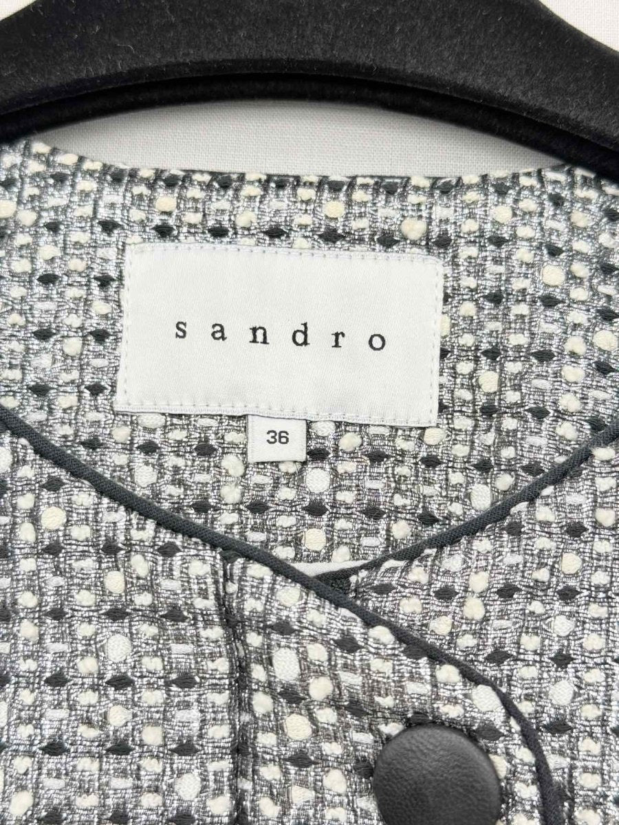 Pre - loved SANDRO Metallic Black Multicolor Size US 10 Jacket at Reems Closet