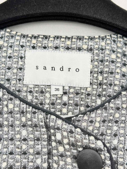 Pre - loved SANDRO Metallic Black Multicolor Size US 10 Jacket at Reems Closet