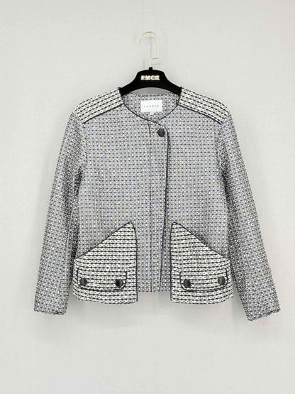 Pre - loved SANDRO Metallic Black Multicolor Size US 10 Jacket at Reems Closet
