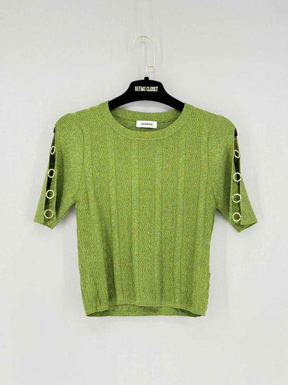 Pre - loved SANDRO Metallic Green Size Small Outfit Set at Reems Closet