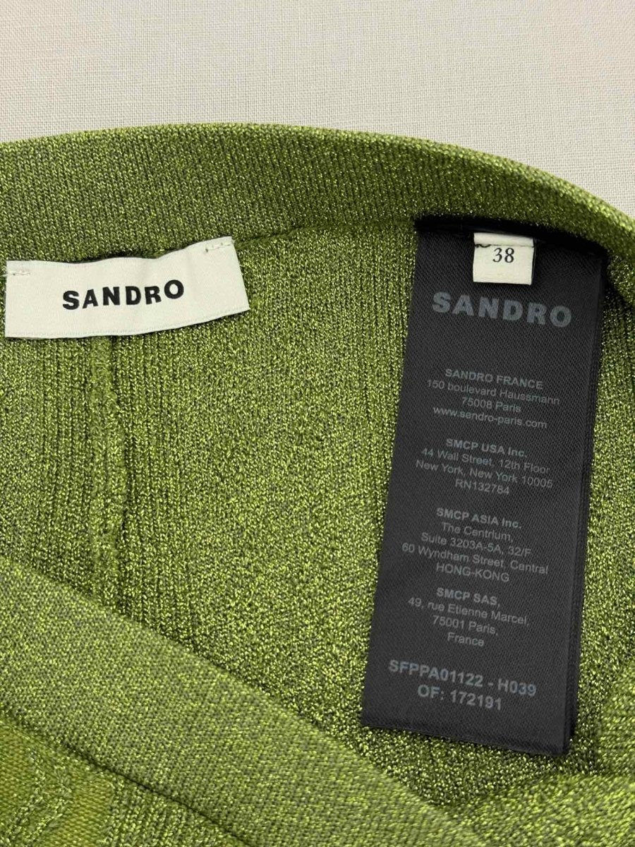Pre - loved SANDRO Metallic Green Size Small Outfit Set at Reems Closet