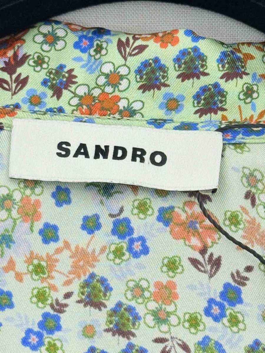 Pre - loved SANDRO Mulberry Green Multicolor Size US 4 Short Dress at Reems Closet