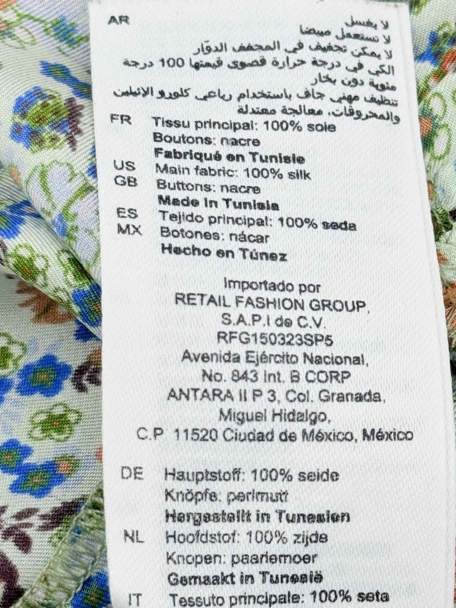 Pre - loved SANDRO Mulberry Green Multicolor Size US 4 Short Dress at Reems Closet