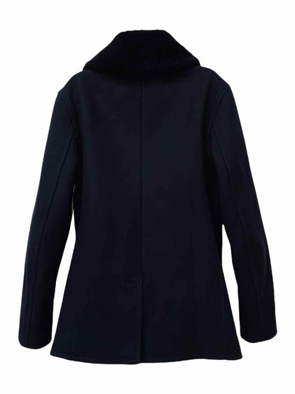 Pre - loved SANDRO Navy Blue & Black Coat XLarge at Reems Closet