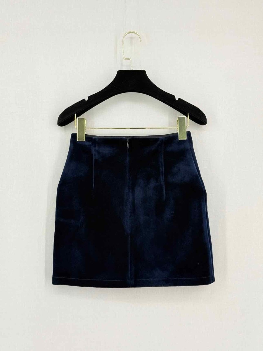 Pre-loved SANDRO Navy Blue Size Small Mini Skirt at Reems Closet