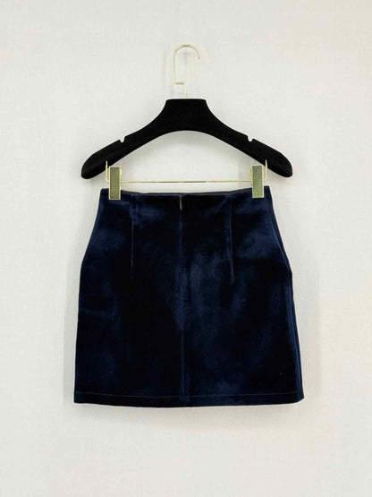 Pre-loved SANDRO Navy Blue Size Small Mini Skirt at Reems Closet
