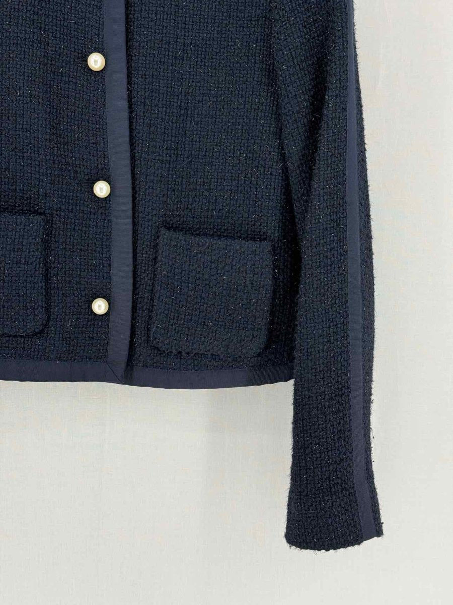 Pre - loved SANDRO Navy Blue Size US 4 Jacket at Reems Closet