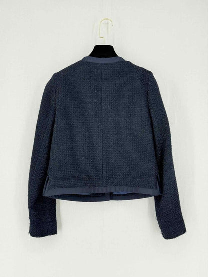 Pre - loved SANDRO Navy Blue Size US 4 Jacket at Reems Closet