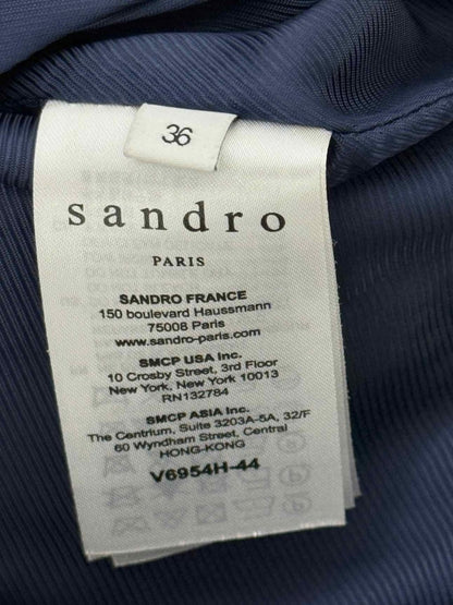 Pre - loved SANDRO Navy Blue Size US 4 Jacket at Reems Closet