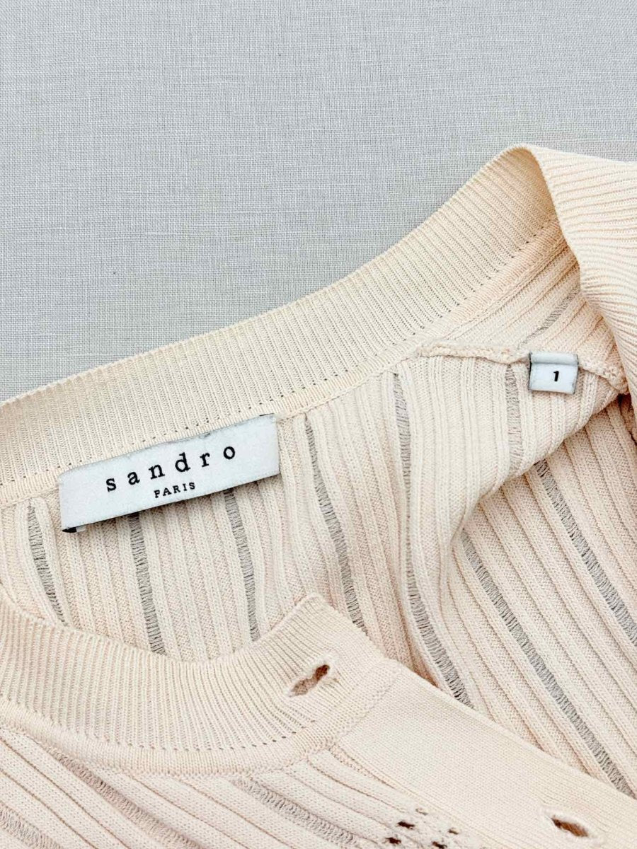 Pre-loved SANDRO Peach Size Small Cardigan at Reems Closet
