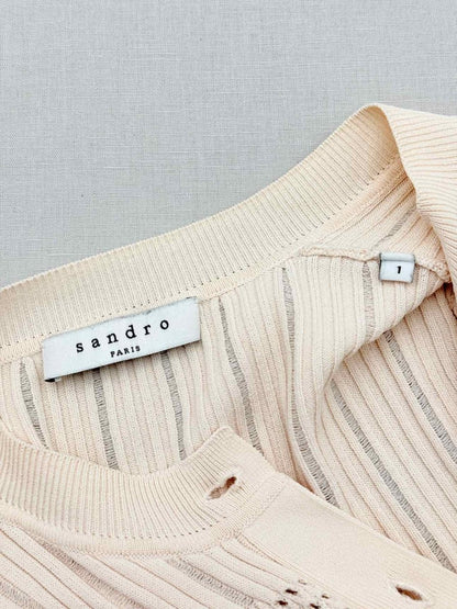 Pre-loved SANDRO Peach Size Small Cardigan at Reems Closet