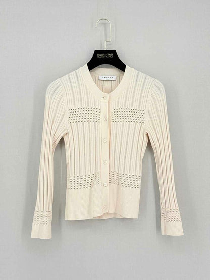Pre-loved SANDRO Peach Size Small Cardigan at Reems Closet