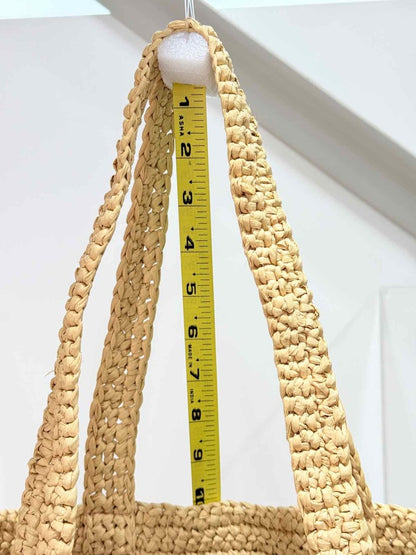 Pre-loved SANDRO Raffia Kasbah Beige Tote Bag at Reems Closet