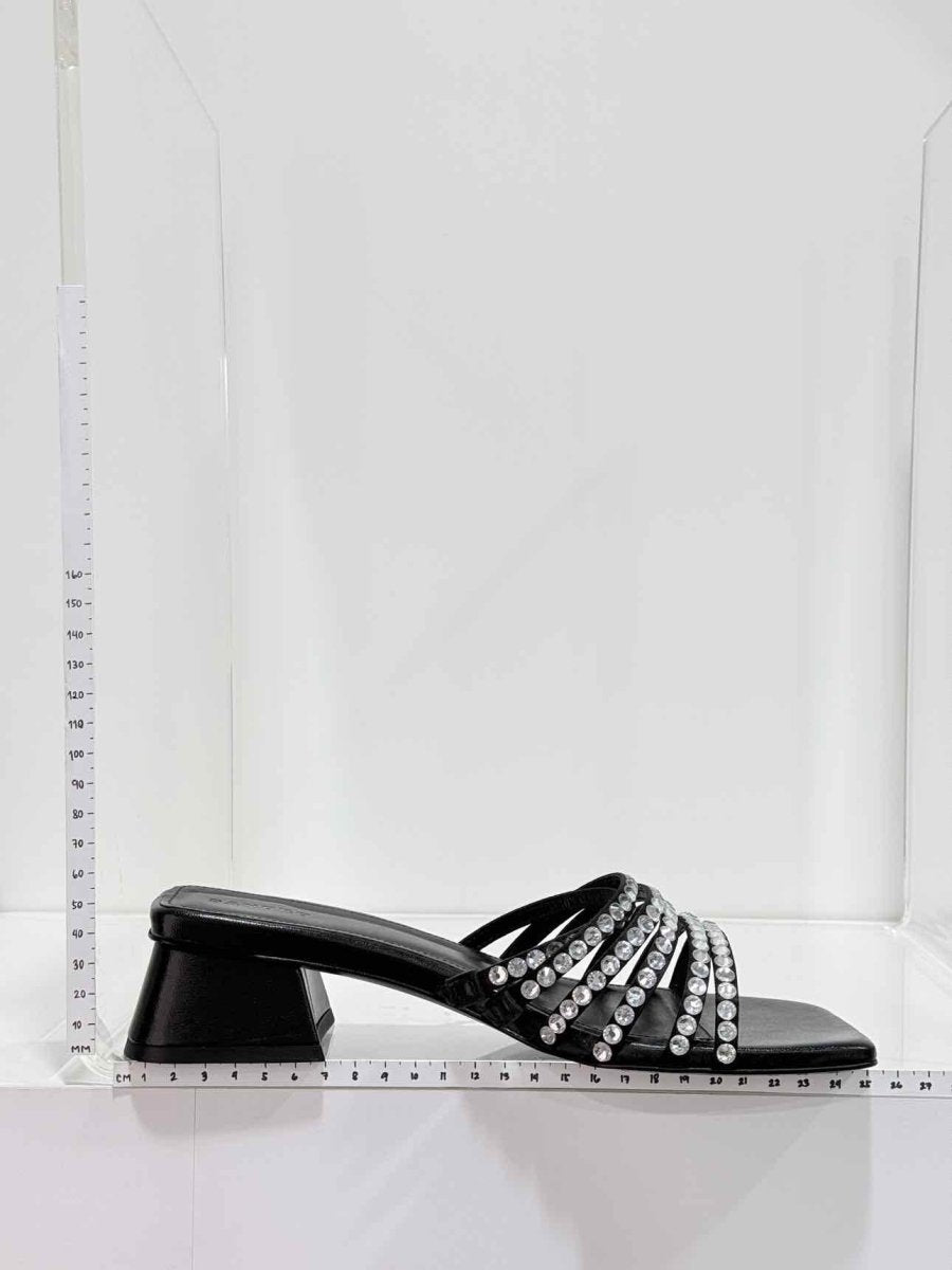 Pre-loved SANDRO Rhinestone Black Size EU 38 Mules at Reems Closet