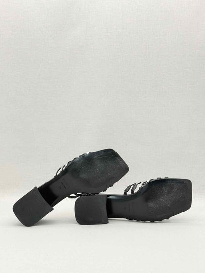 Pre-loved SANDRO Rhinestone Black Size EU 38 Mules at Reems Closet