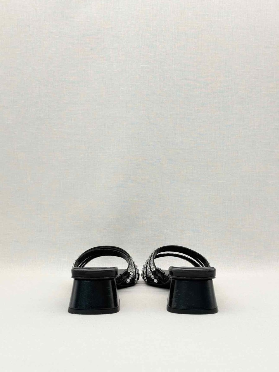 Pre-loved SANDRO Rhinestone Black Size EU 38 Mules at Reems Closet