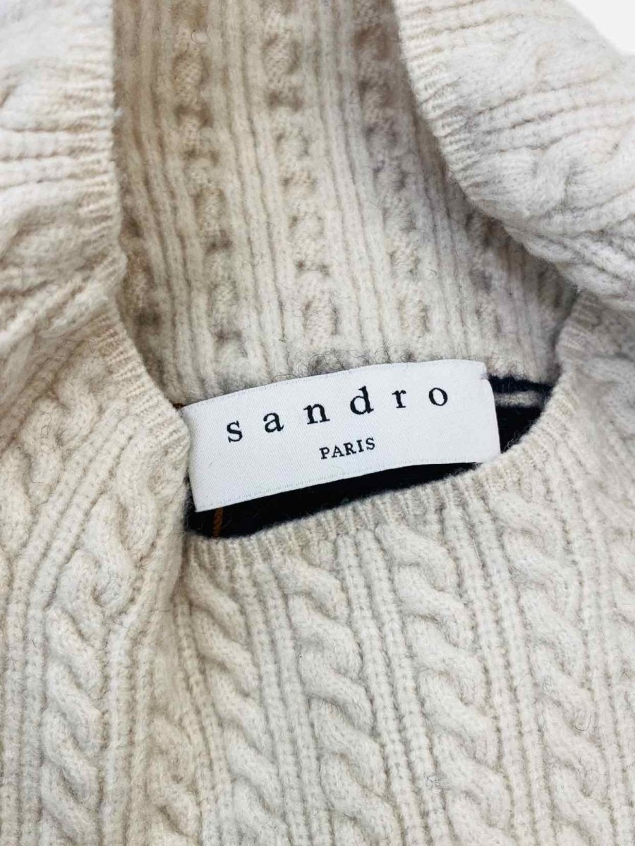 Pre - loved SANDRO Two Tone Black & Cream Jumper at Reems Closet