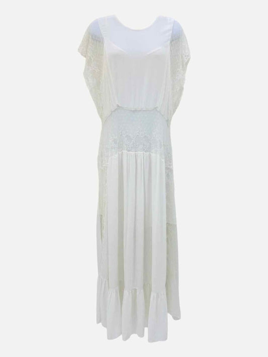 Pre - loved SANDRO White Long Dress at Reems Closet