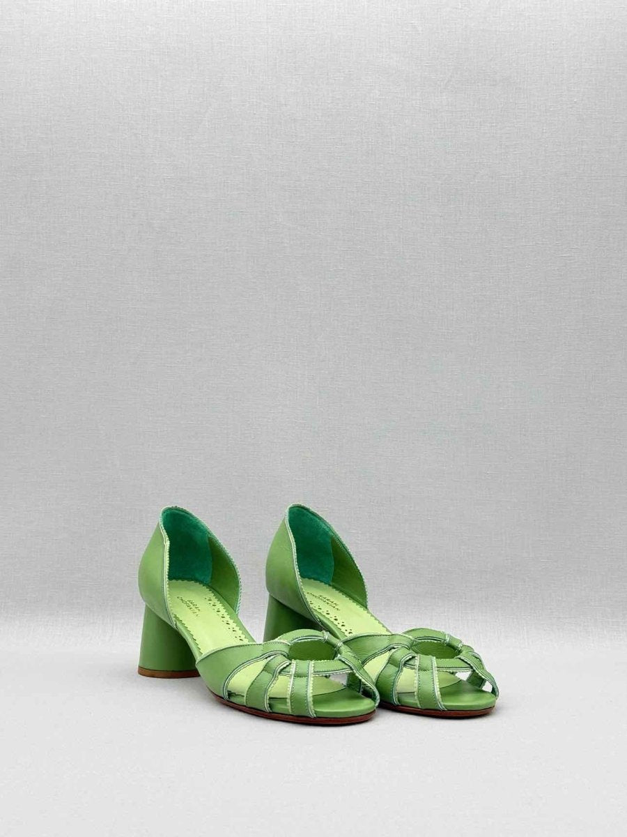 Pre - loved SARAH CHOFAKIAN Carrie Green Size EU 40 Heeled Sandals at Reems Closet