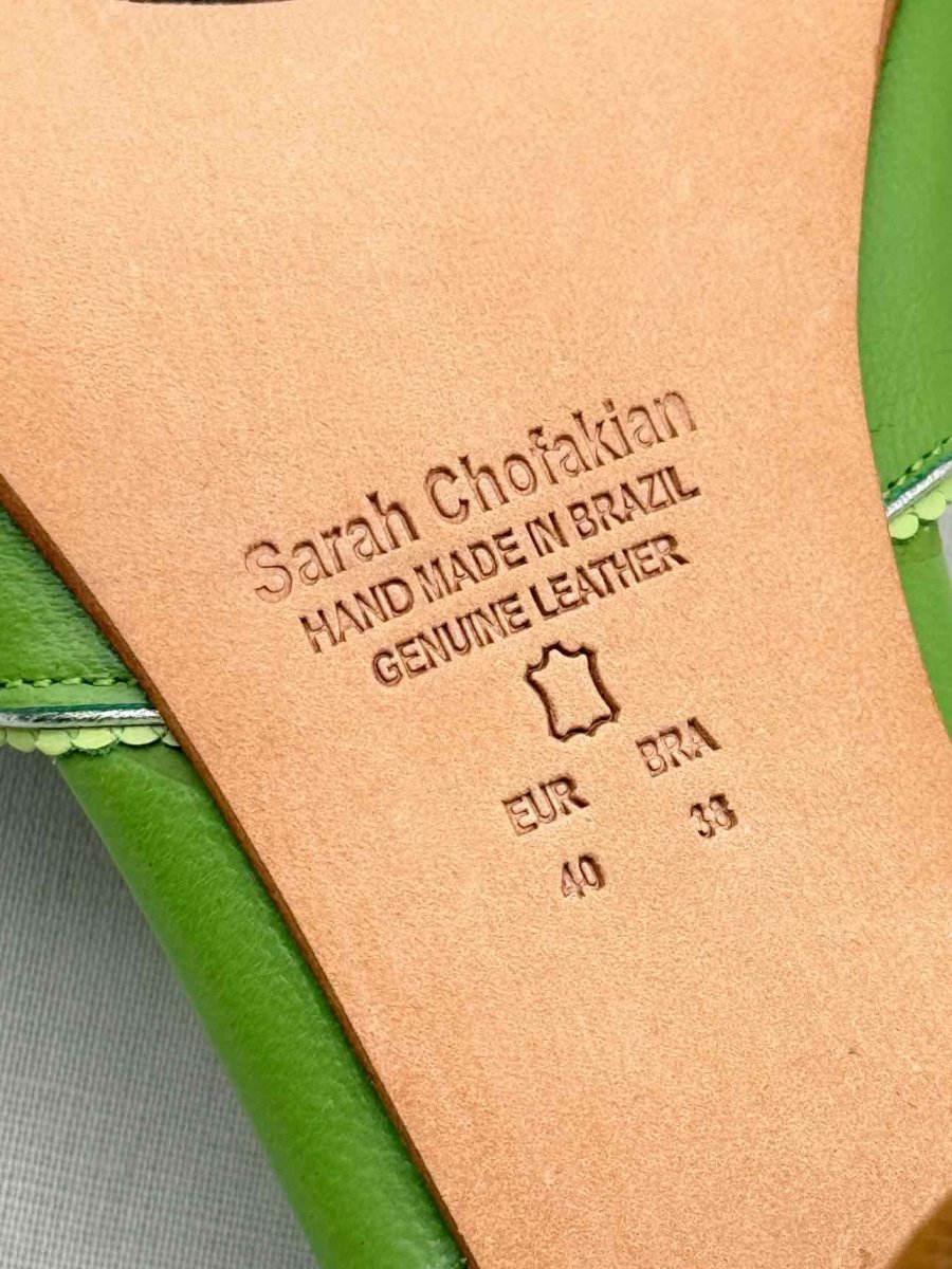 Pre - loved SARAH CHOFAKIAN Carrie Green Size EU 40 Heeled Sandals at Reems Closet