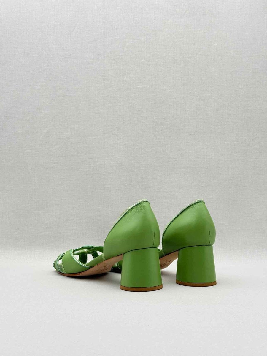 Pre - loved SARAH CHOFAKIAN Carrie Green Size EU 40 Heeled Sandals at Reems Closet