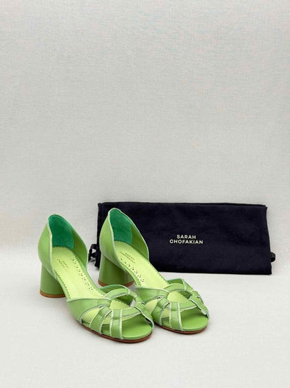 Pre - loved SARAH CHOFAKIAN Carrie Green Size EU 40 Heeled Sandals at Reems Closet