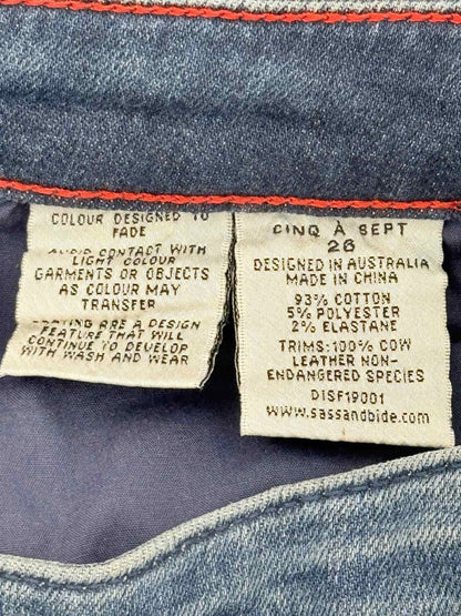 Pre - loved SASS & BIDE Straight Leg Blue Size 26 Jeans at Reems Closet