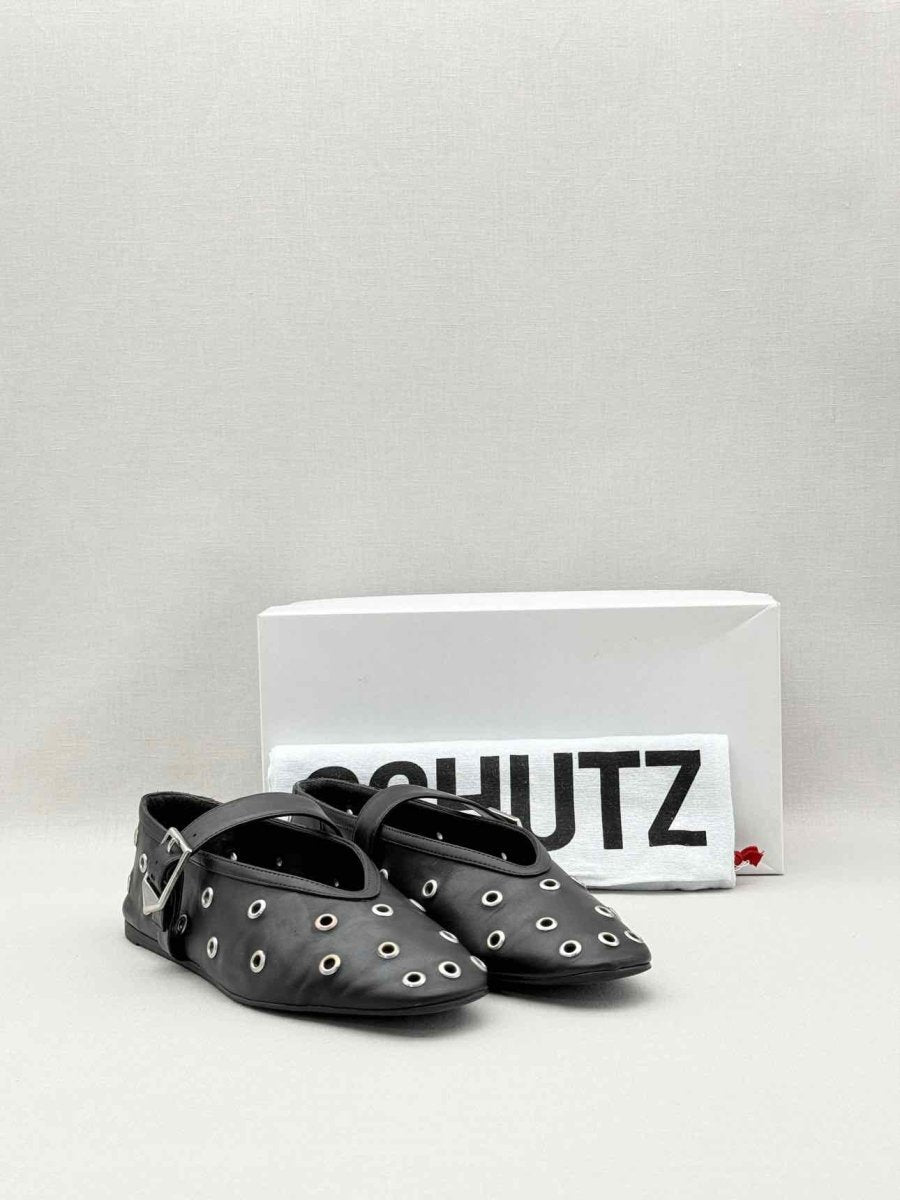 Pre-loved SCHUTZ Cool Ballerina Black Size EU 38 Flats at Reems Closet