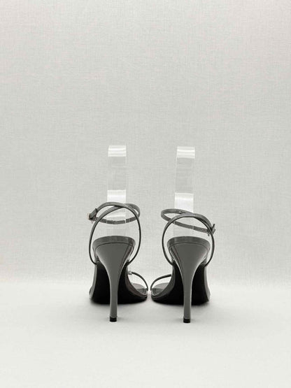 Pre-loved SCHUTZ Siena Dark Grey Size EU 39 Heeled Sandals at Reems Closet