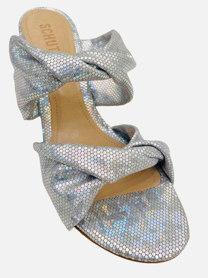 Pre - loved SCHUTZ Silver Mules at Reems Closet