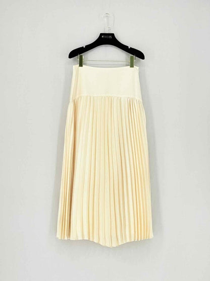 Pre - loved SCOTCH & SODA Cream Pleated Size Small Midi Skirt at Reems Closet