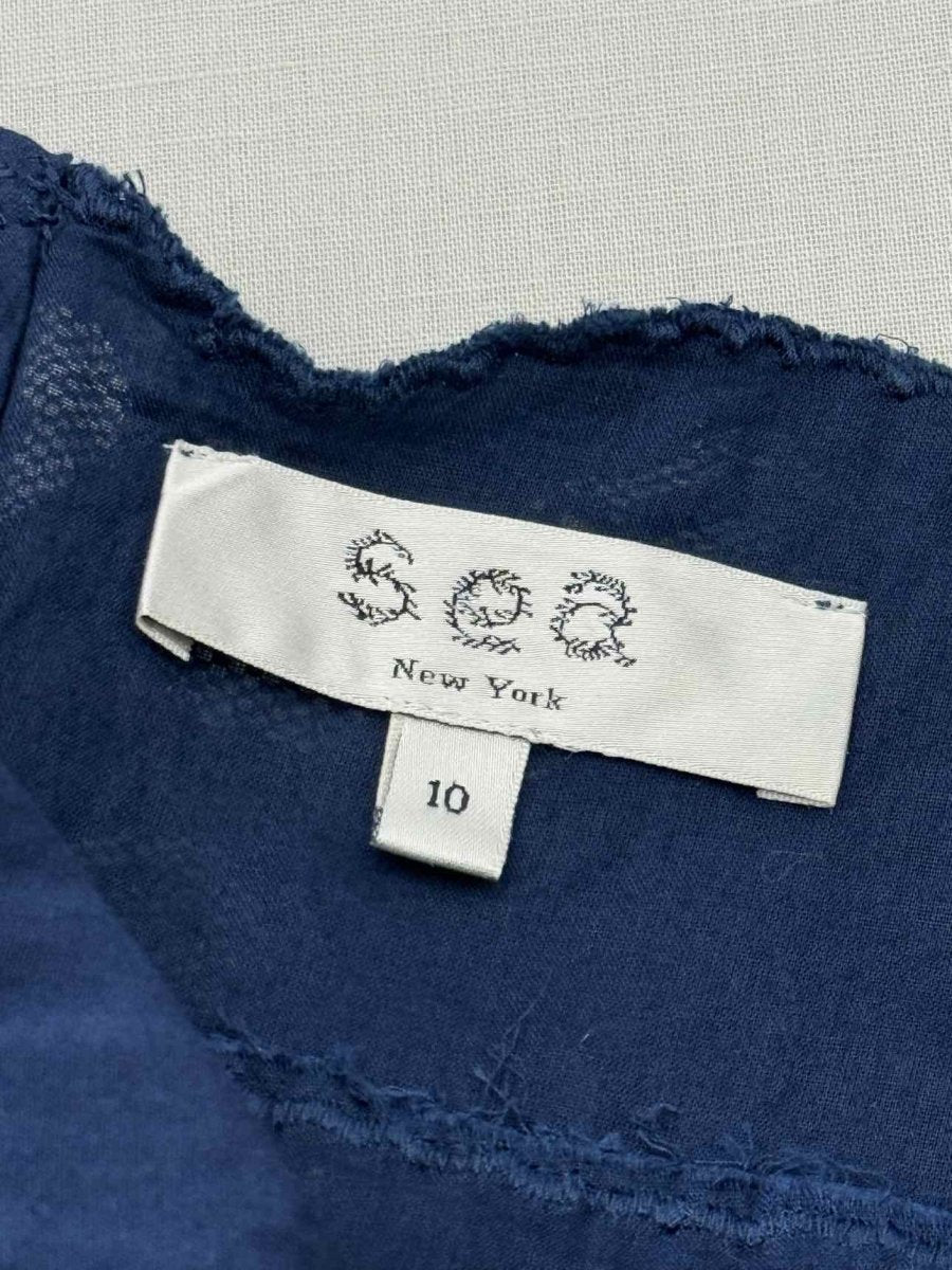 Pre - loved SEA Navy Blue Size US 10 Knee Length Dress at Reems Closet