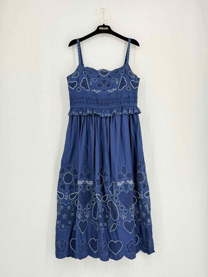 Pre - loved SEA Navy Blue Size US 10 Knee Length Dress at Reems Closet