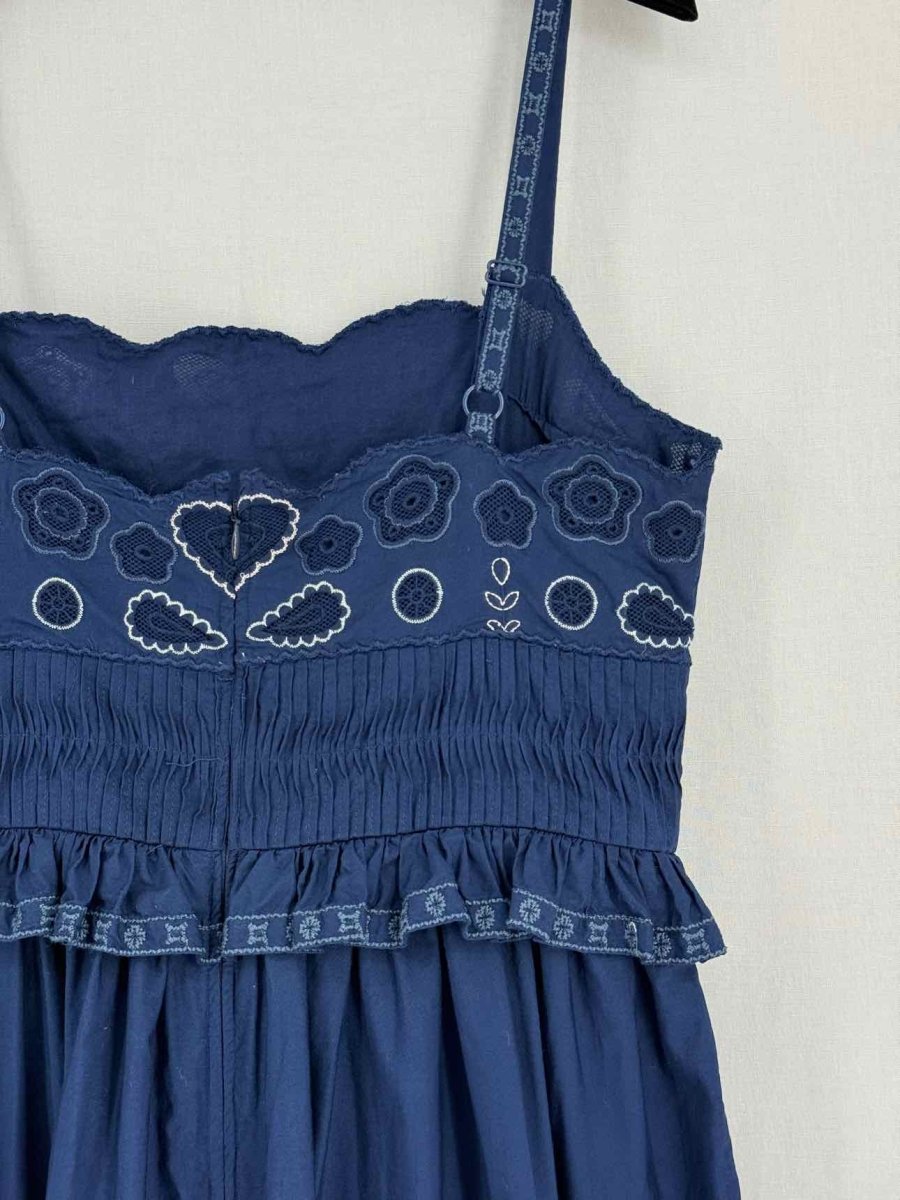 Pre - loved SEA Navy Blue Size US 10 Knee Length Dress at Reems Closet