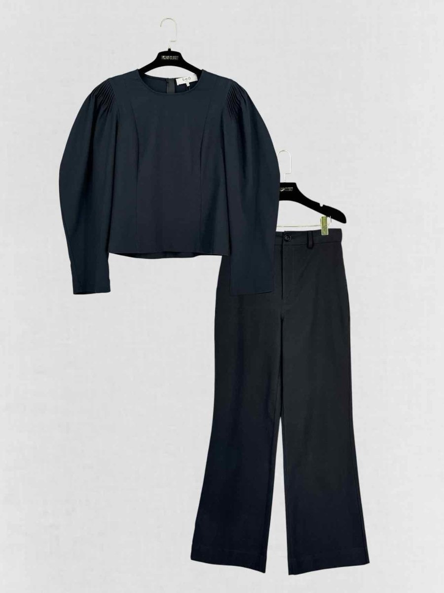 Pre-loved SEA Navy Blue Size US 6 Top & Pants Outfit at Reems Closet