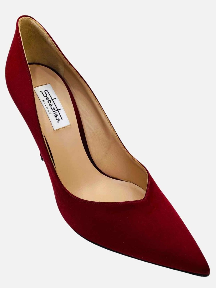 Pre - loved SEBASTIAN Pointed Toe Red Pumps 40 at Reems Closet