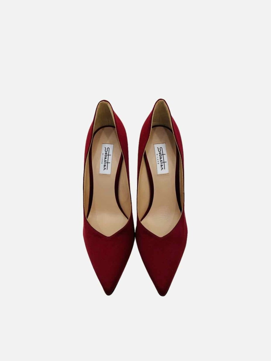 Pre - loved SEBASTIAN Pointed Toe Red Pumps 40 at Reems Closet